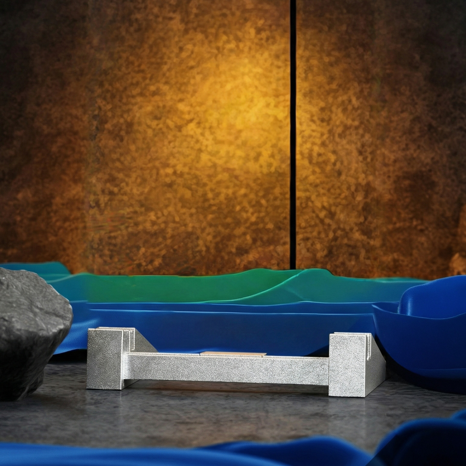 Silver Flat Glass LED Base with USB Cable